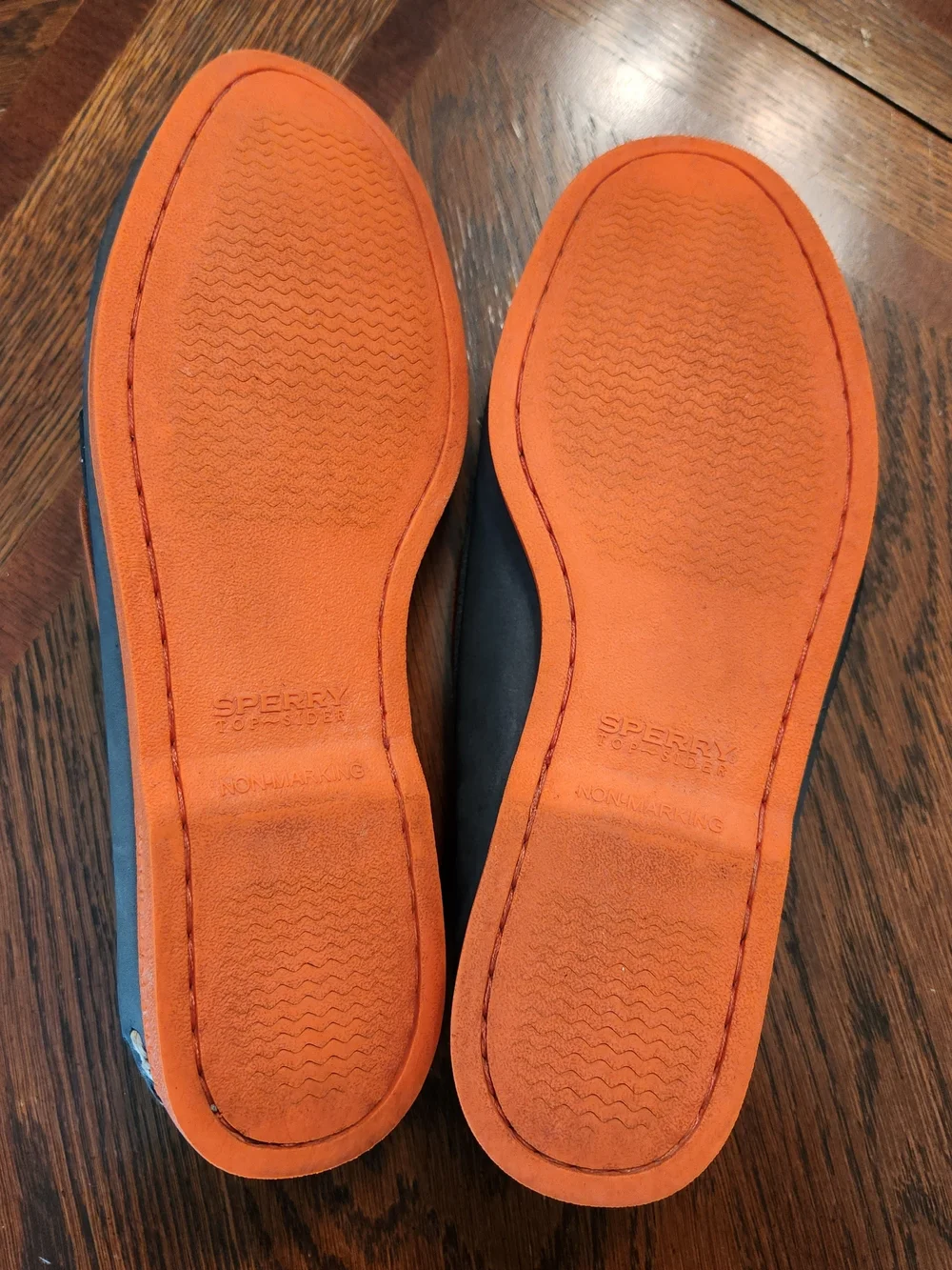 Sperry Top-Sider Men's US 10M Slate Gray Orange Suede Leather Boat Shoes Slides